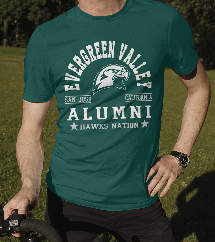 Evergreen Valley San Jose California Alumni Hawks Nation T-Shirt
