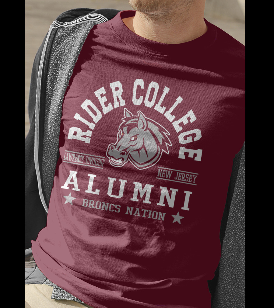 Rider College Alumni Broncs Nation Lawrence Township New Jersey T-Shirt