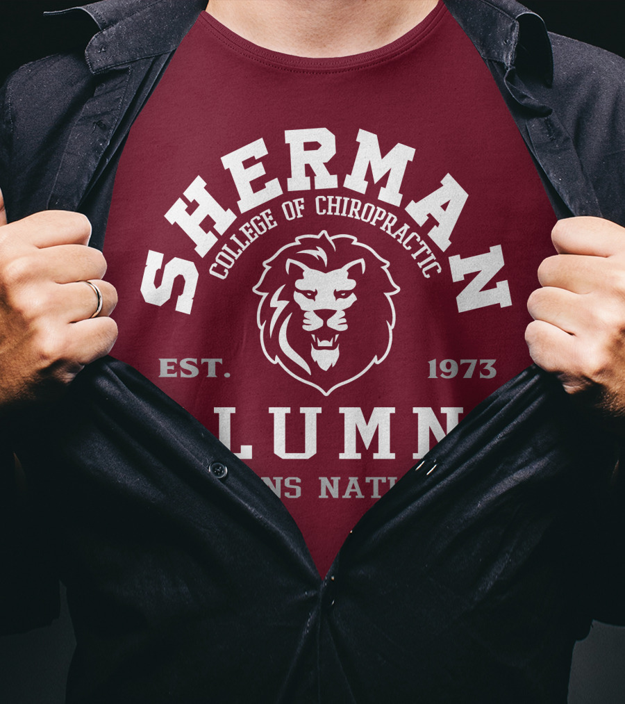 SHERMAN College Of Chiropractic Alumni EST. 1973 Lions Nation T-Shirt