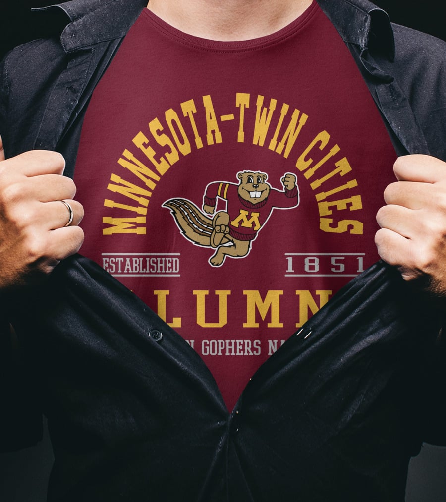 Minnesota-Twin Cities Alumni Established 1851 Golden Gophers Nation T-Shirt