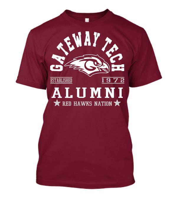 Gateway Tech Alumni Established 1972 Red Hawks Nation T-Shirt
