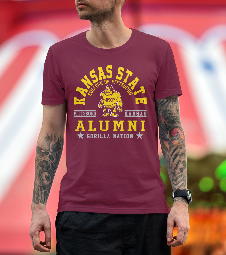 Kansas State College of Pittsburg Alumni Gorilla Nation KSCP Kansas Pittsburg T-Shirt