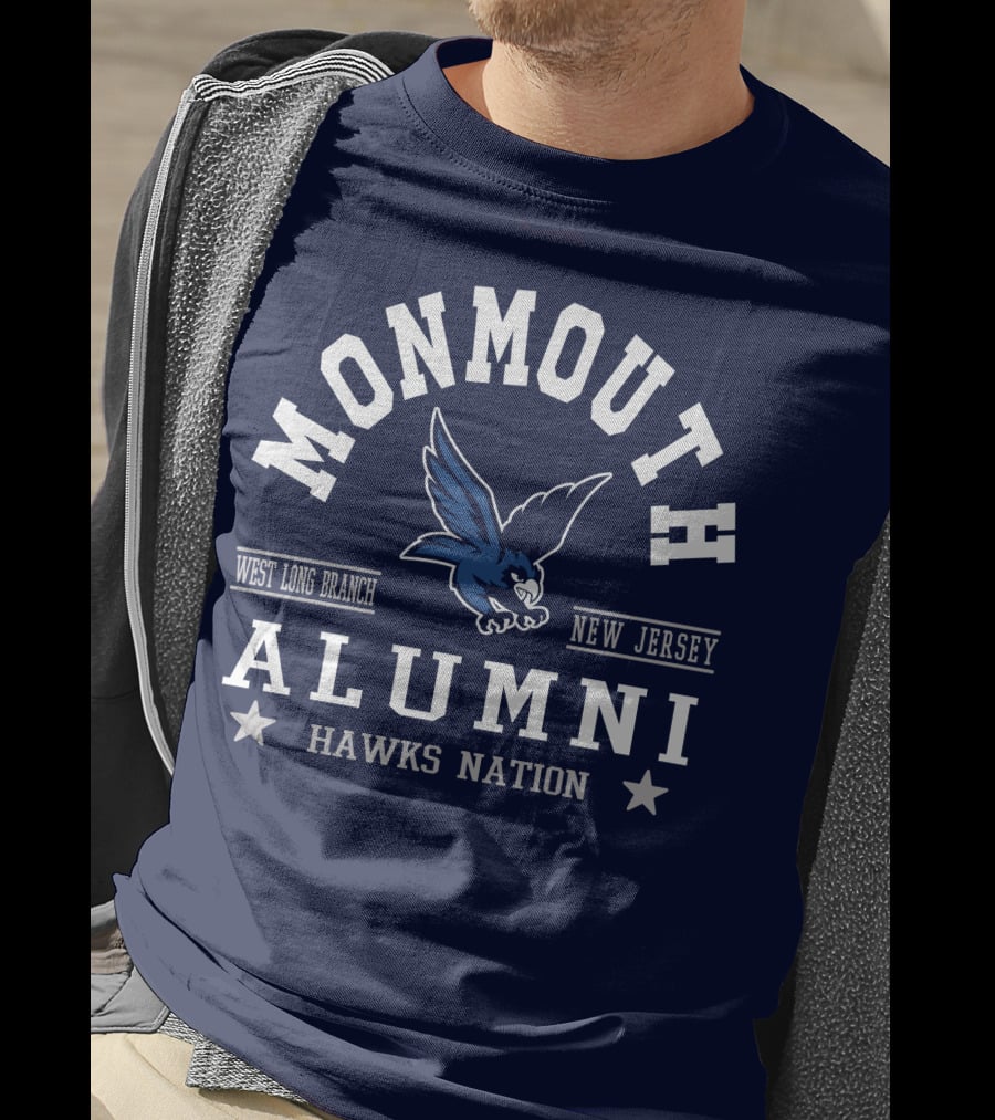 Monmouth College Alumni Hawks Nation West Long Branch New Jersey T-Shirt