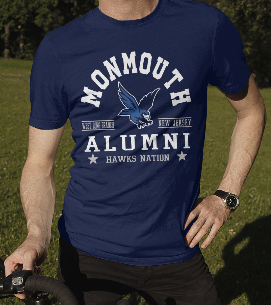 Monmouth College Alumni Hawks Nation West Long Branch New Jersey T-Shirt