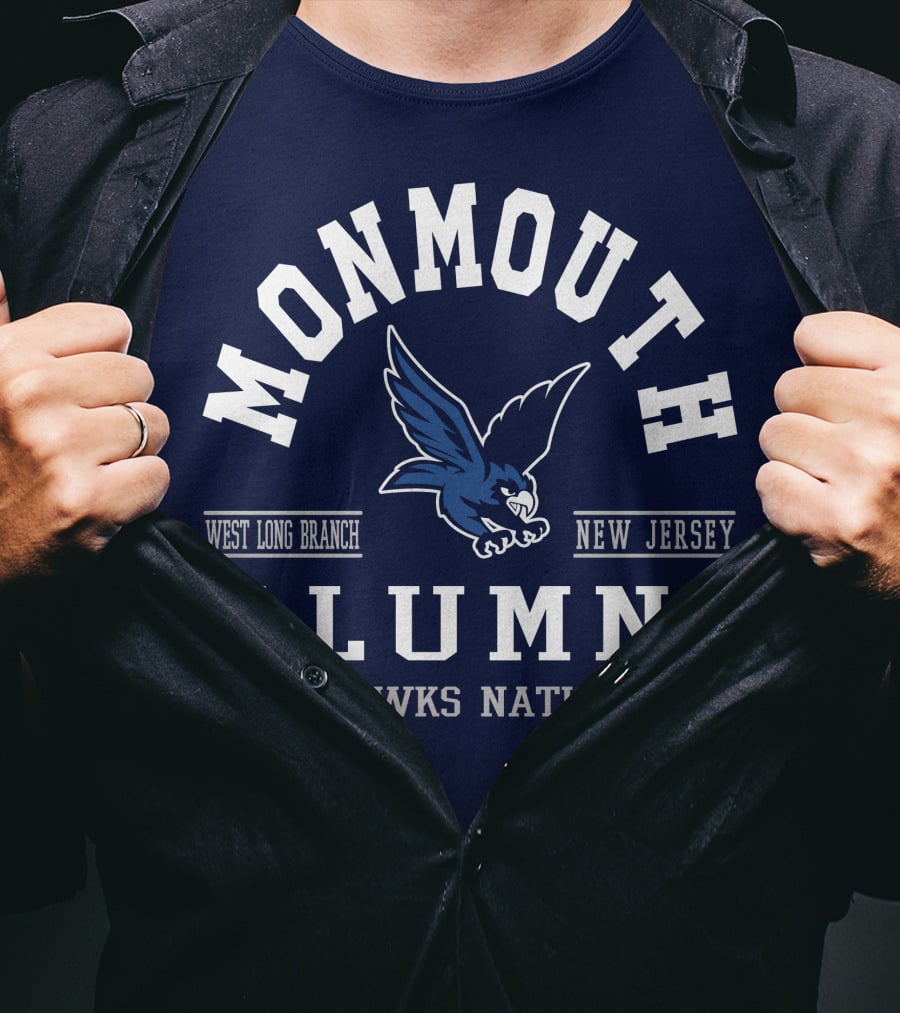 Monmouth College Alumni Hawks Nation West Long Branch New Jersey T-Shirt