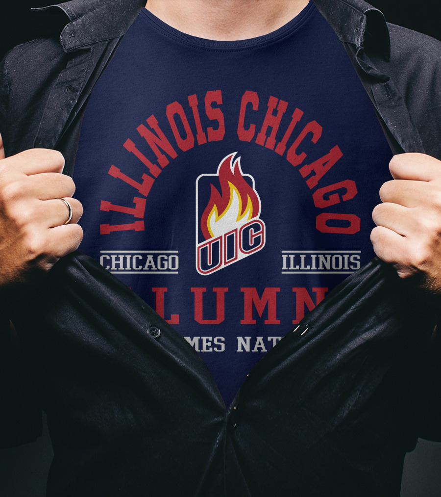 Illinois Chicago UIC Alumni Flames Nation T-Shirt