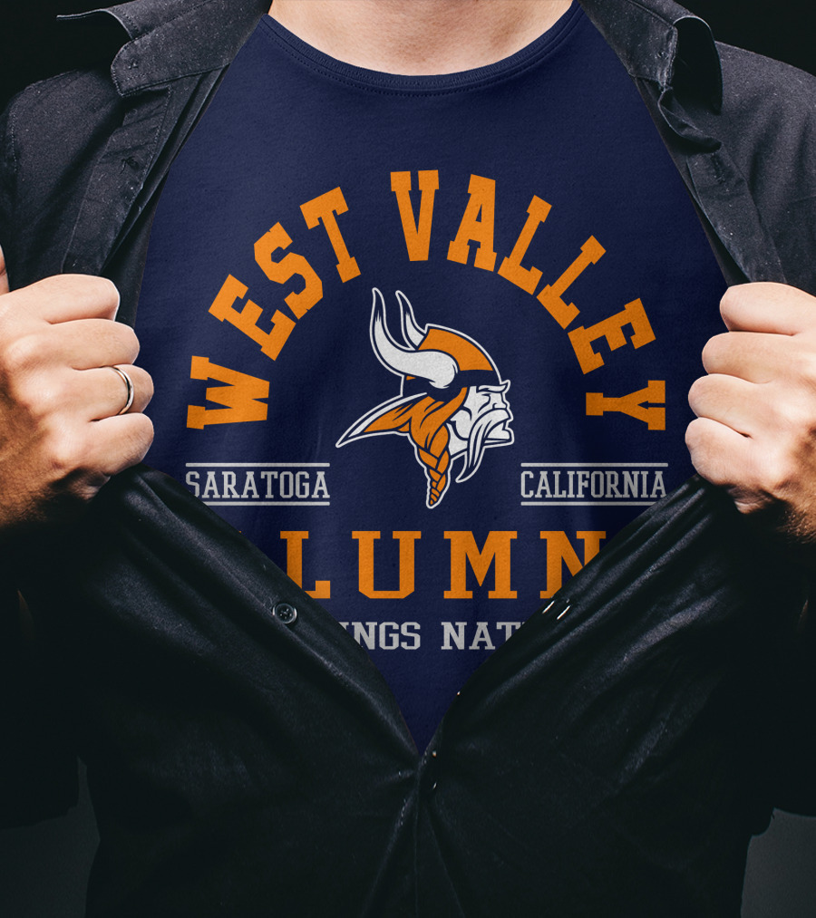 West Valley Alumni Saratoga California Vikings Nation T-Shirt