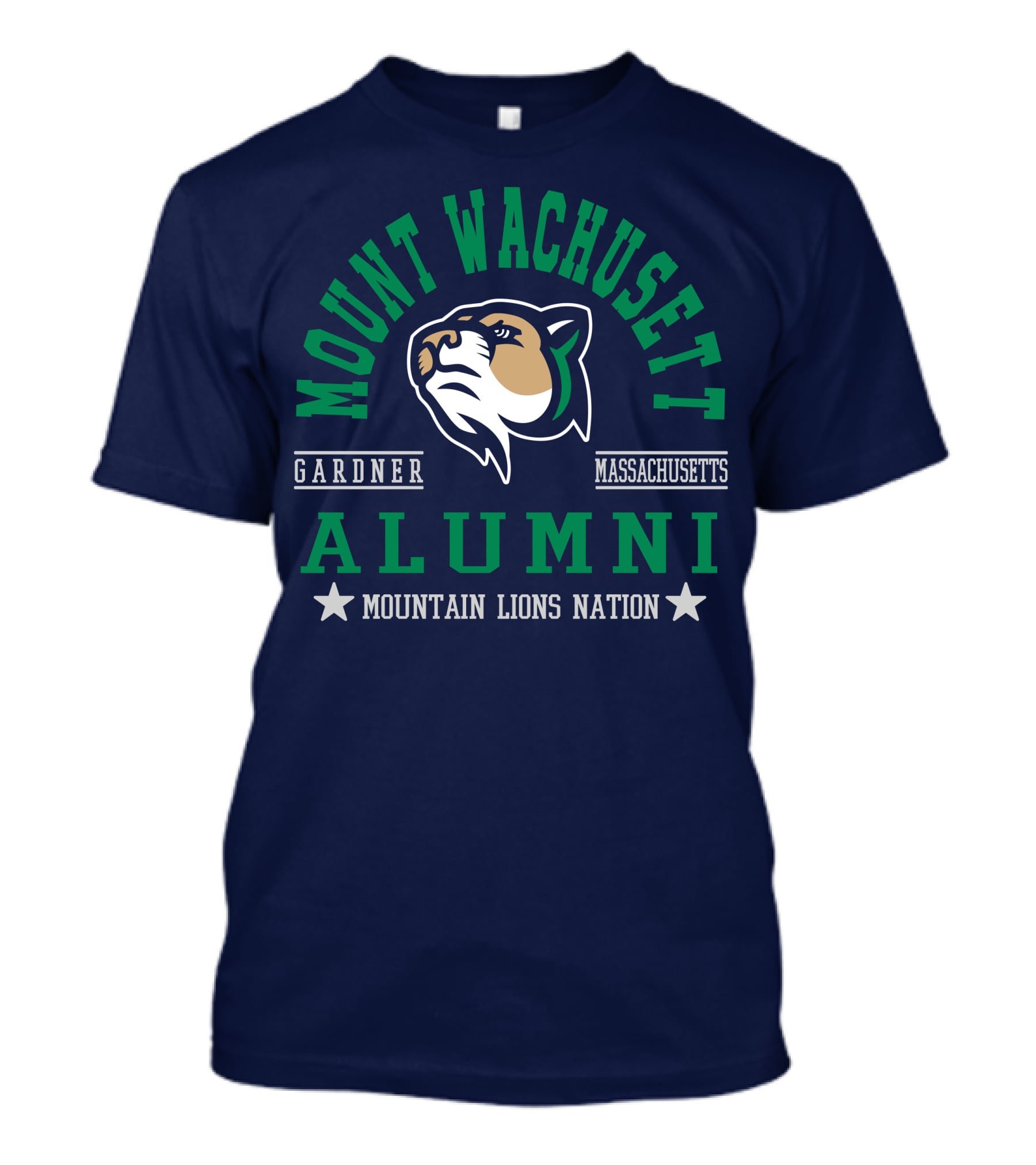 Mount Wachusett Alumni Gardner Massachusetts Mountain Lions Nation T-Shirt