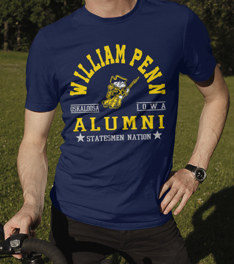 William Penn Oskaloosa Iowa Alumni Statesmen Nation T-Shirt