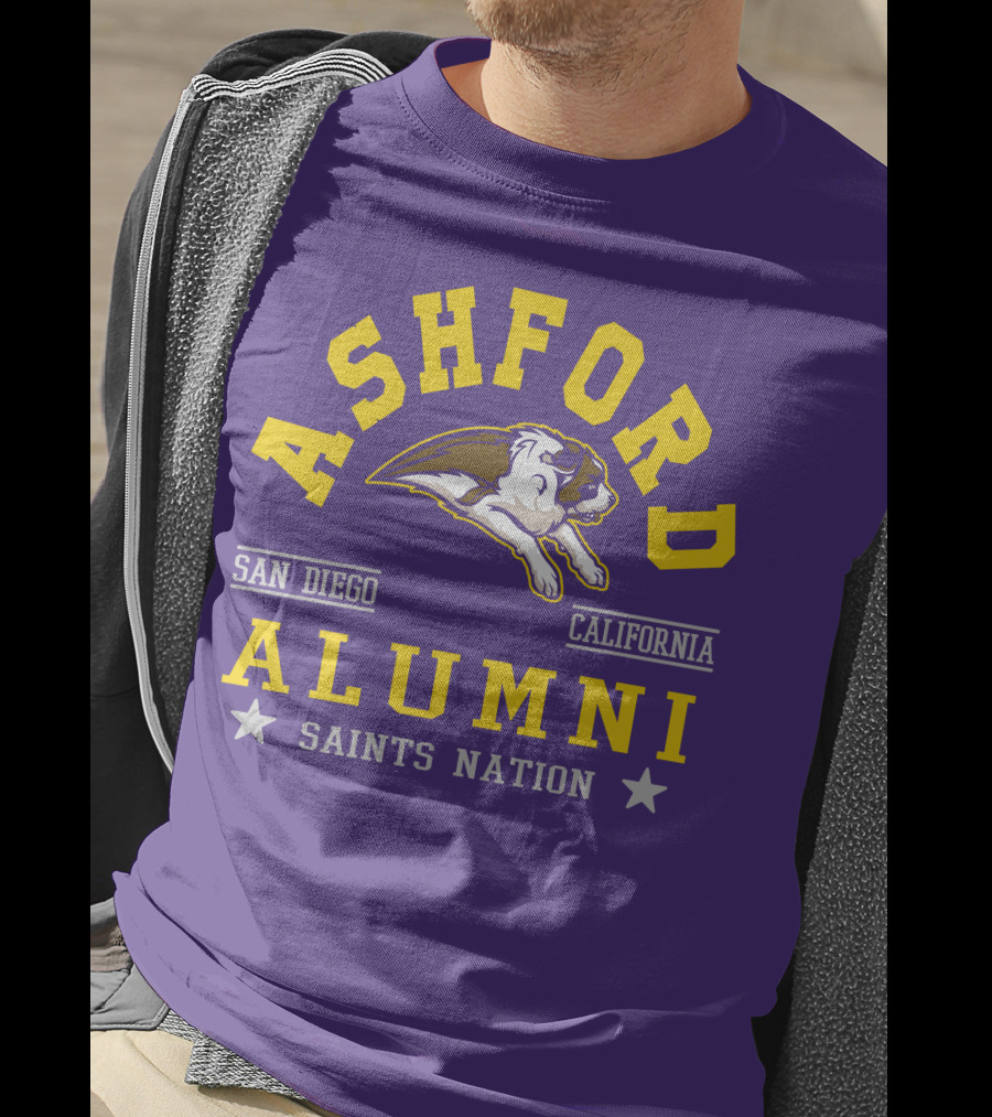Ashford Alumni San Diego California Saints Nation T-Shirt