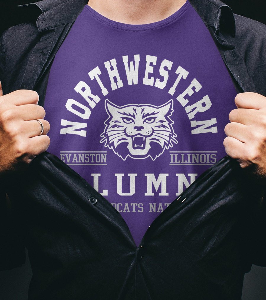Northwestern Wildcats Alumni Evanston Illinois Nation T-Shirt