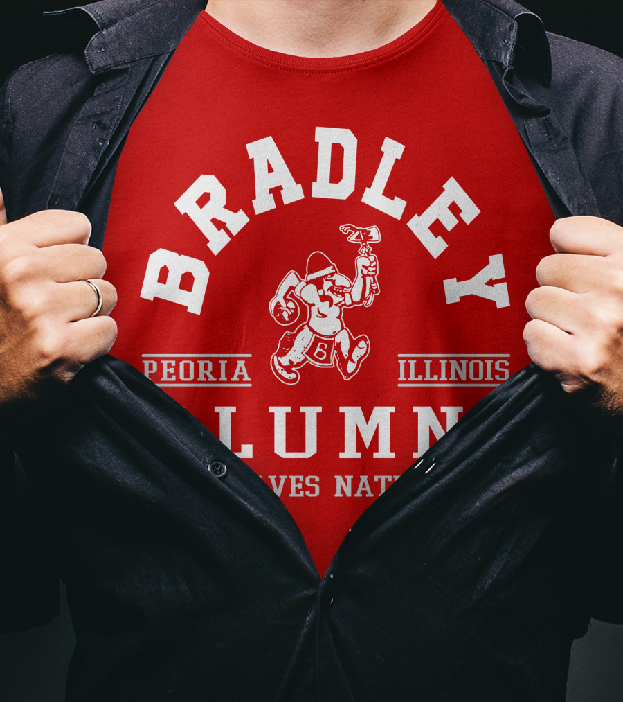 Bradley Alumni Peoria Illinois Braves Nation T-Shirt