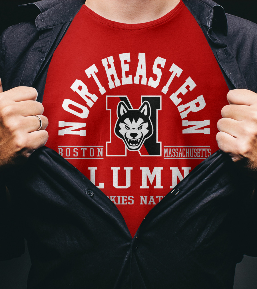 Northeastern Alumni Boston Massachusetts Huskies Nation T-Shirt