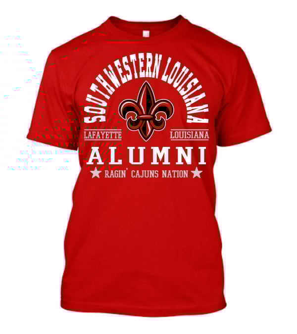 Southwestern Louisiana Alumni Ragin' Cajuns Nation Fleur-de-Lis Lafayette T-Shirt
