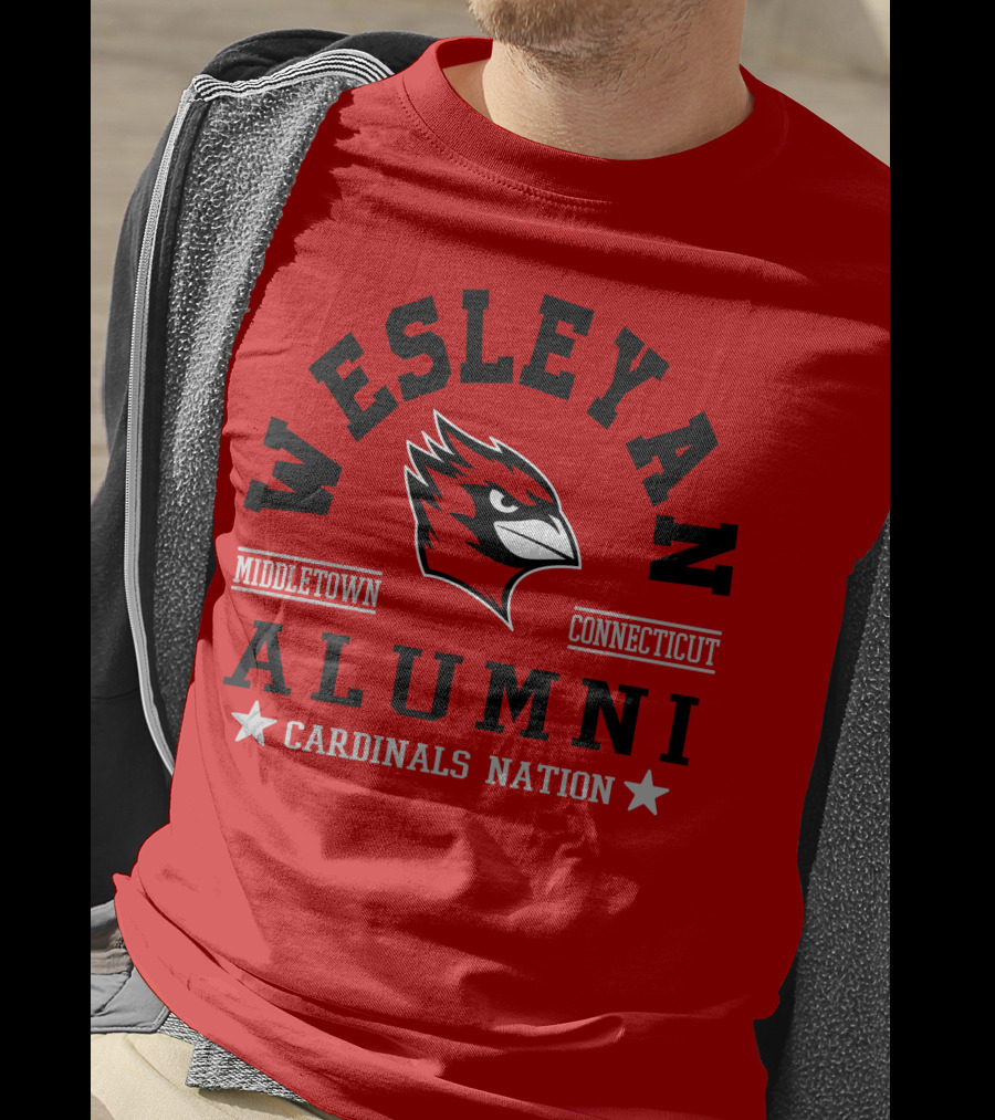 Wesleyan Alumni Middletown Connecticut Cardinals Nation T-Shirt