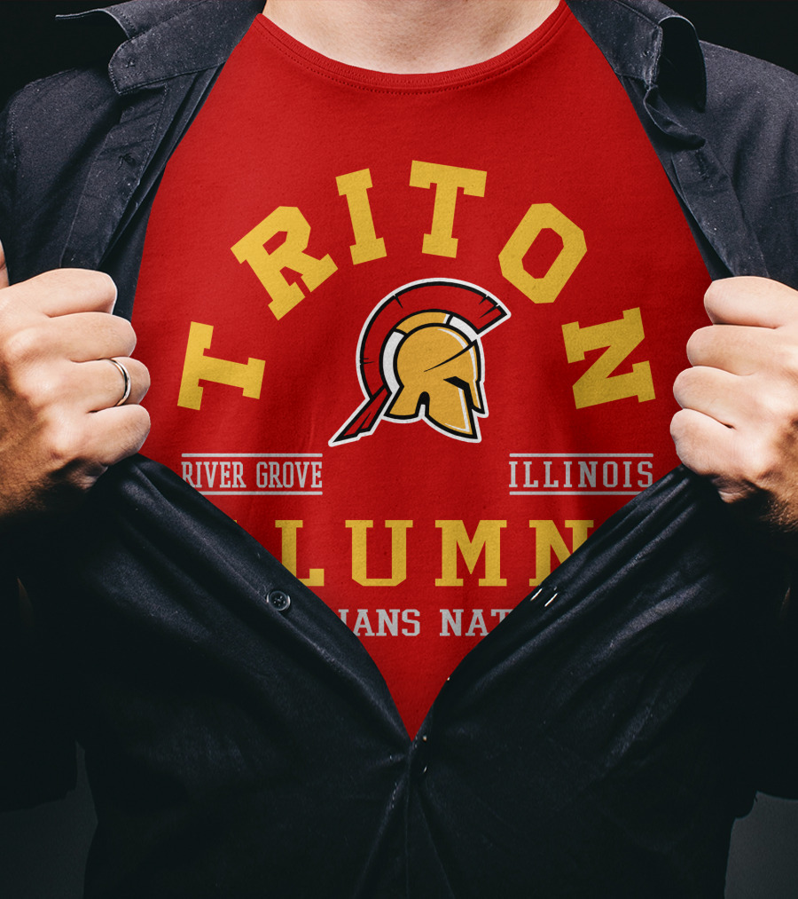 Triton Alumni River Grove Illinois Trojans Nation T-Shirt