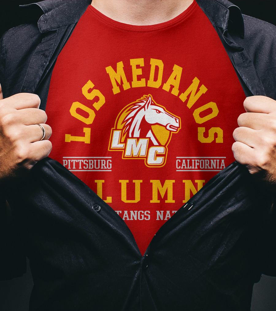 Los Medanos Pittsburg California LMC Alumni Mustangs Nation T-Shirt