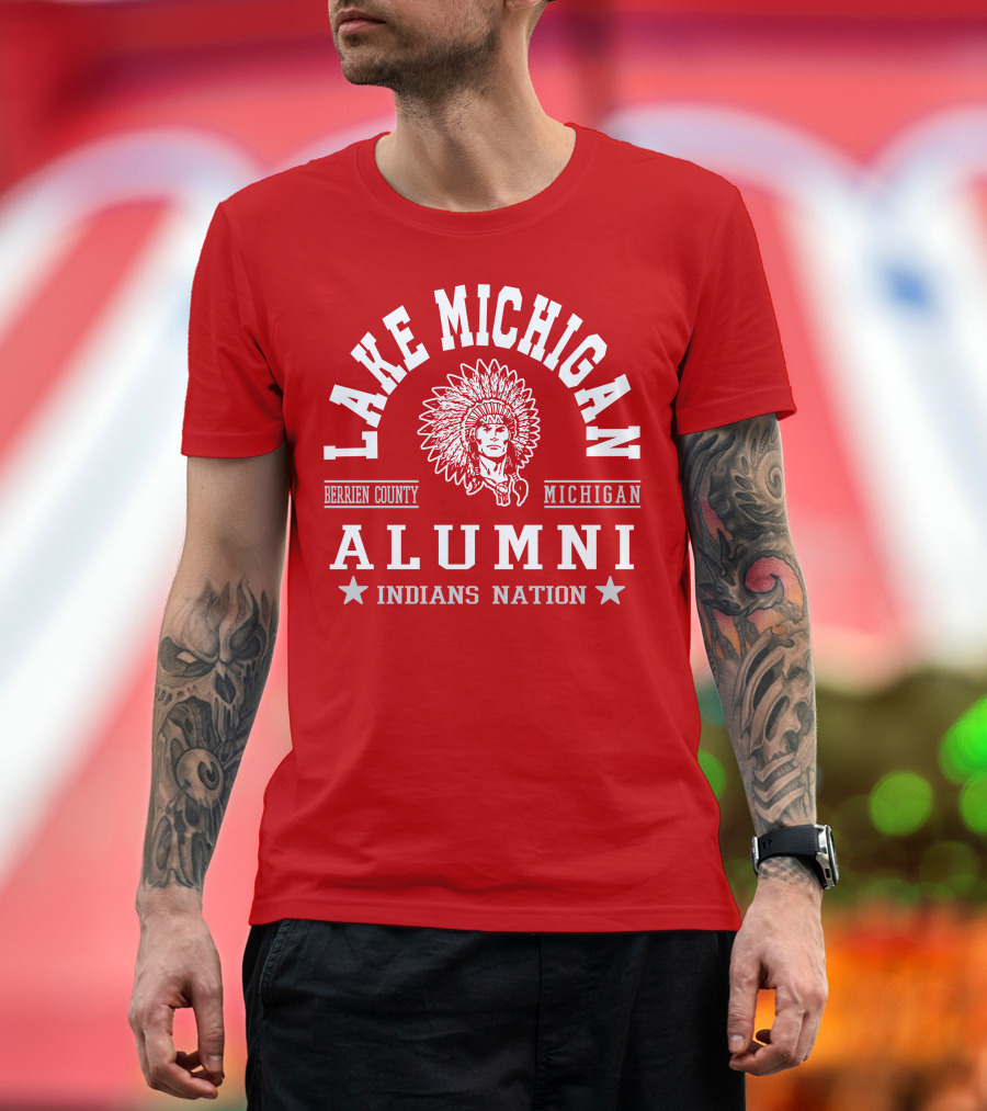 Lake Michigan Berrien County Alumni Indians Nation T-Shirt