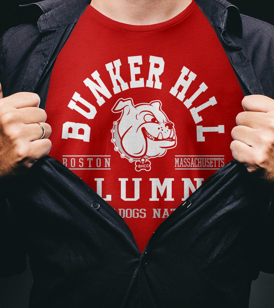 Bunker Hill Boston Massachusetts Alumni Bulldogs Nation T-Shirt