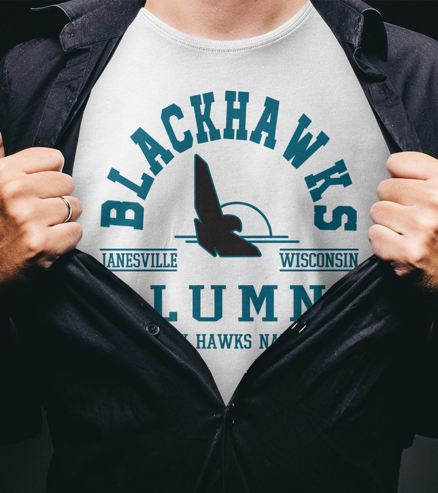 Blackhawks Alumni Janesville Wisconsin Black Hawks Nation T-Shirt