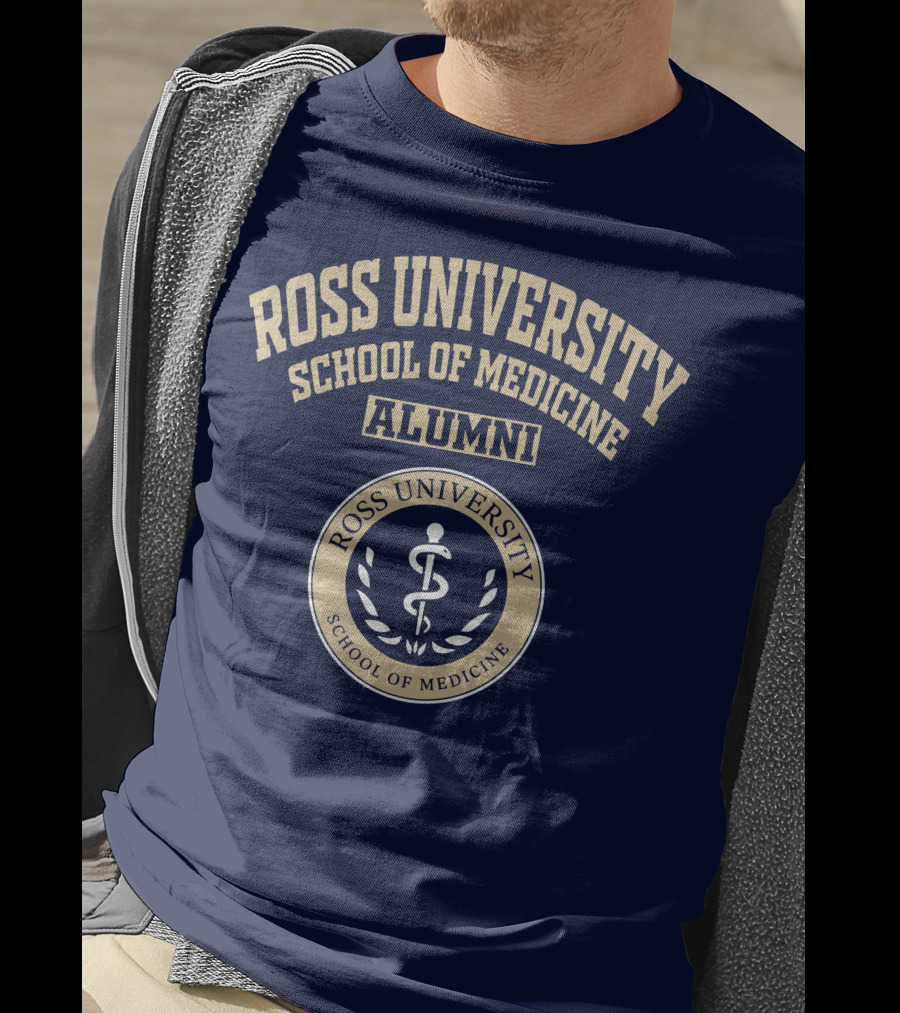 Ross University School Of Medicine Alumni Emblem With Caduceus T-Shirt