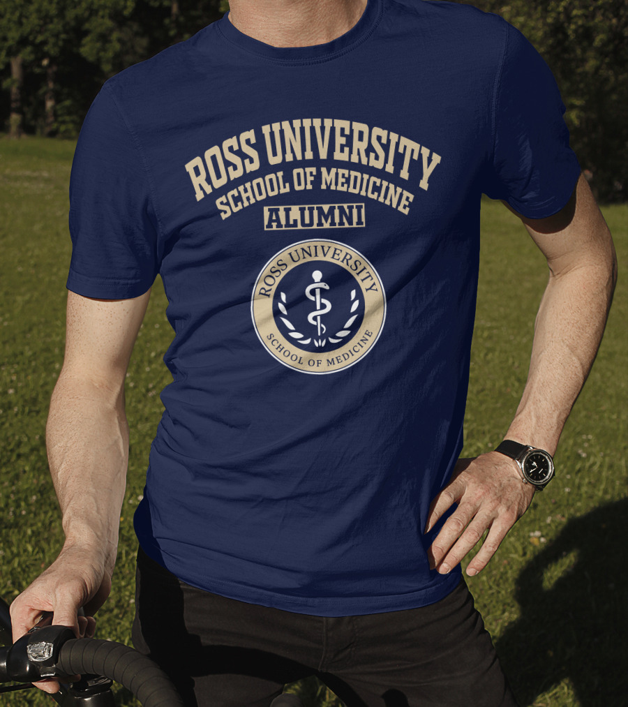 Ross University School Of Medicine Alumni Emblem With Caduceus T-Shirt