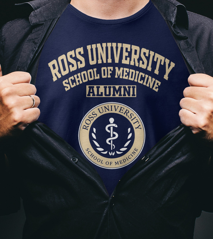 Ross University School Of Medicine Alumni Emblem With Caduceus T-Shirt