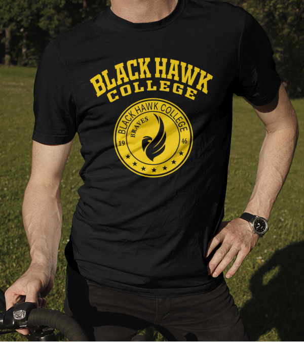 BLACK HAWK COLLEGE BRAVES 1946 STAR CREST T-Shirt