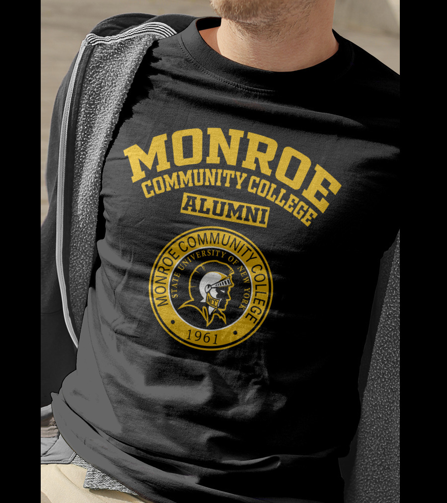 Monroe Community College Alumni State University Of New York 1961 MCC Spartan Emblem T-Shirt