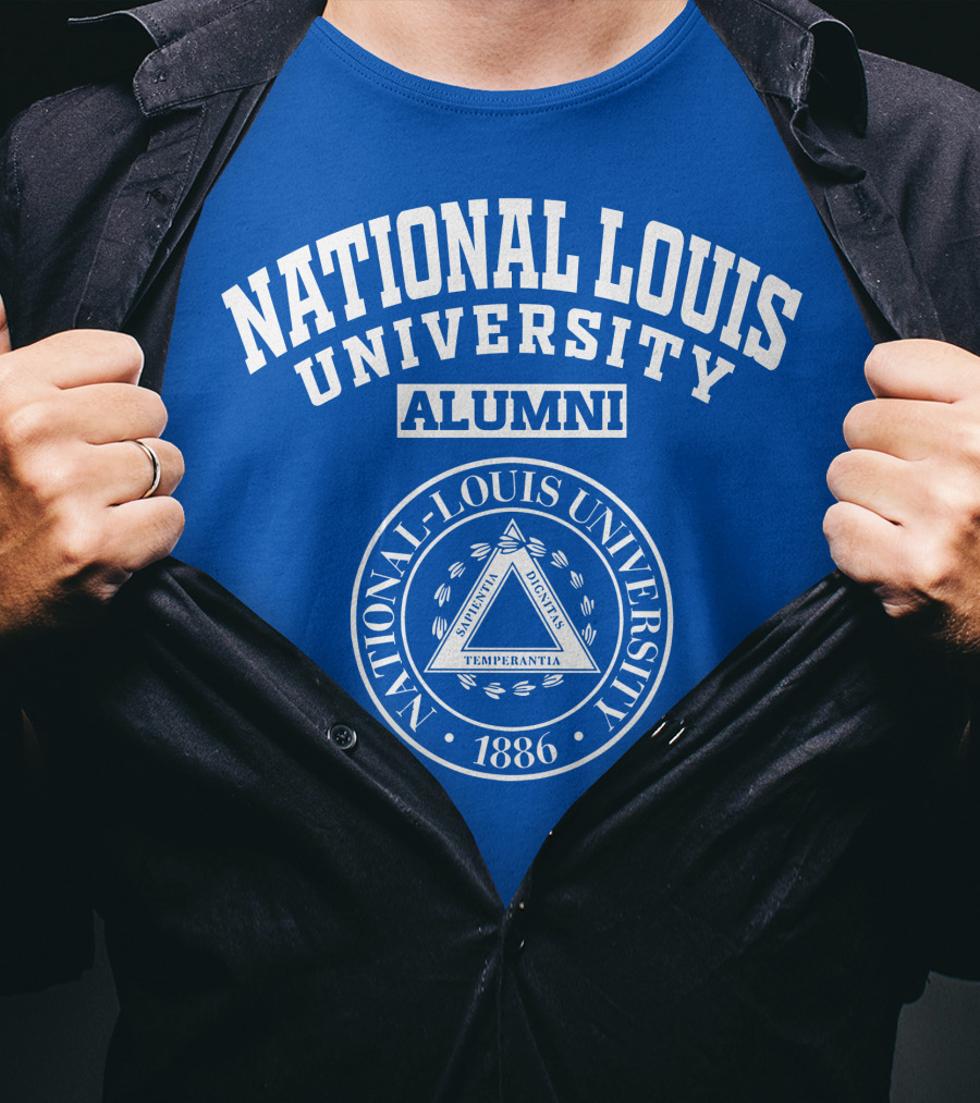 National Louis University Alumni Seal 1886 Temperantia T-Shirt