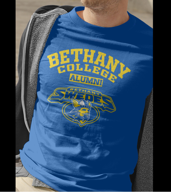 Bethany College Alumni Bethany Swedes Logo Viking Helmet T-Shirt