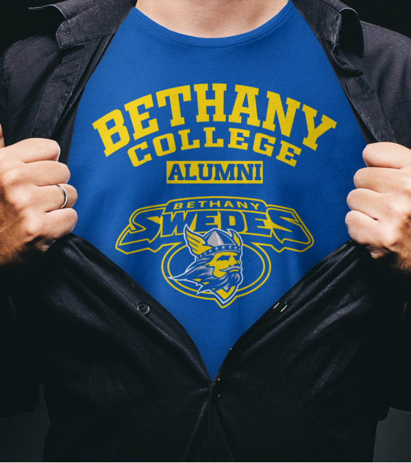 Bethany College Alumni Bethany Swedes Logo Viking Helmet T-Shirt