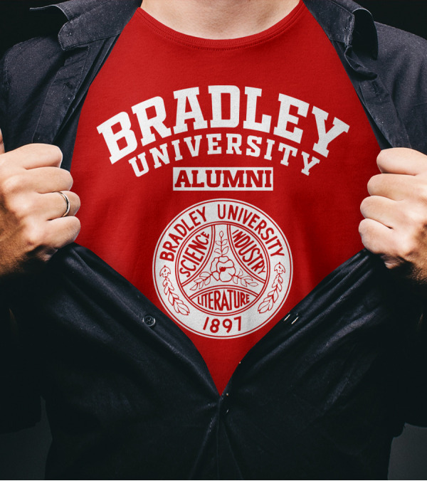 Bradley University Alumni Seal 1897 Science Industry Literature T-Shirt