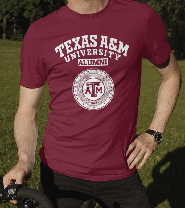 Texas A M University Alumni 1876 Logo Seal T-Shirt