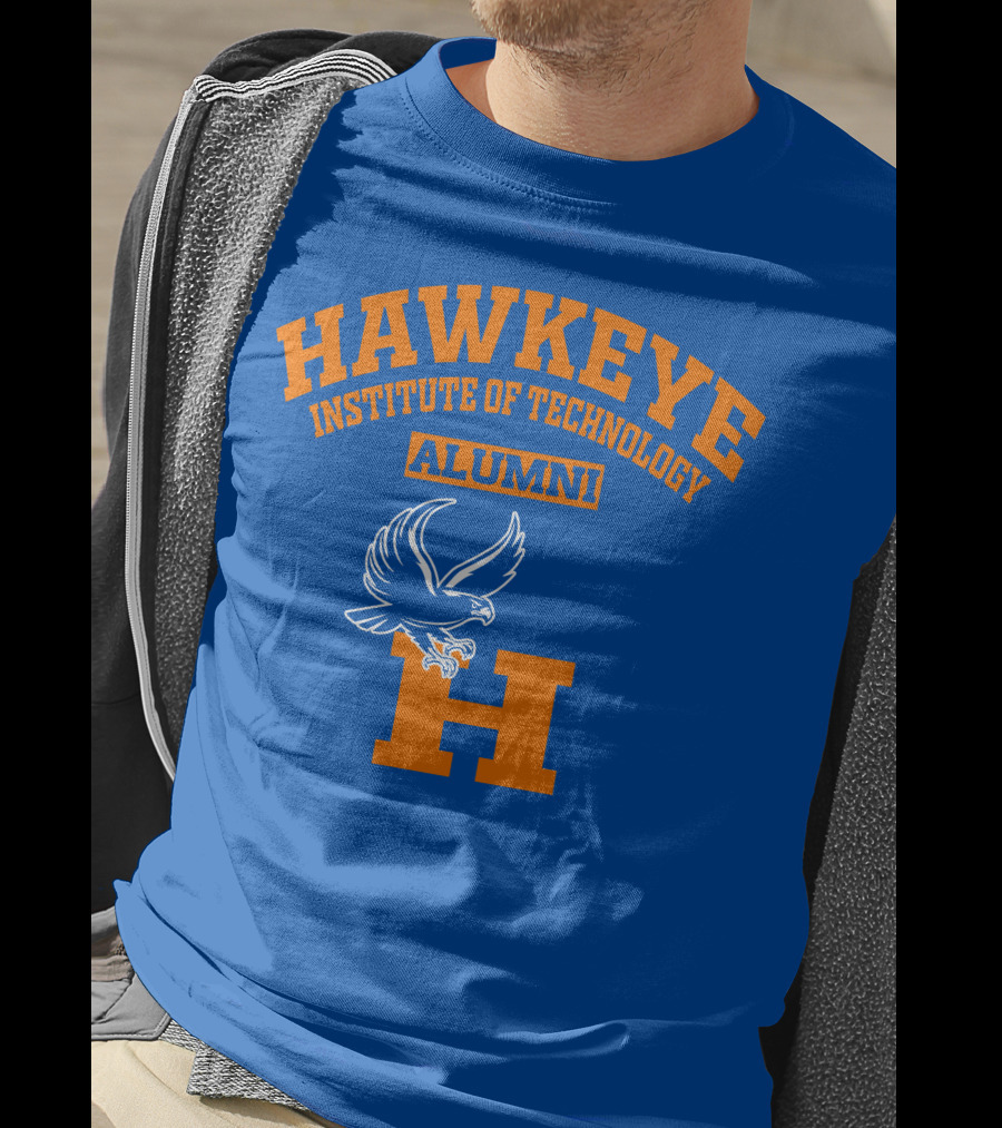 Hawkeye Institute Of Technology Alumni H Blue Orange Eagle T-Shirt