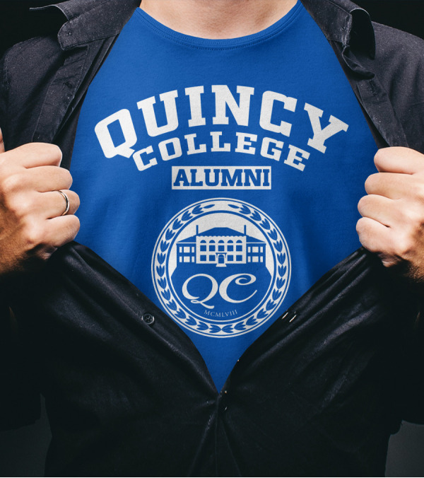 Quincy College Alumni QC MCMLVIII Crest T-Shirt