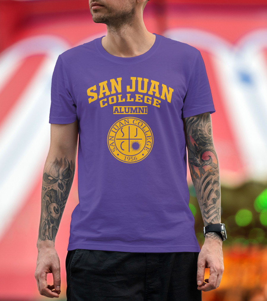 San Juan College Alumni 1956 SJC Emblem Purple Gold T-Shirt