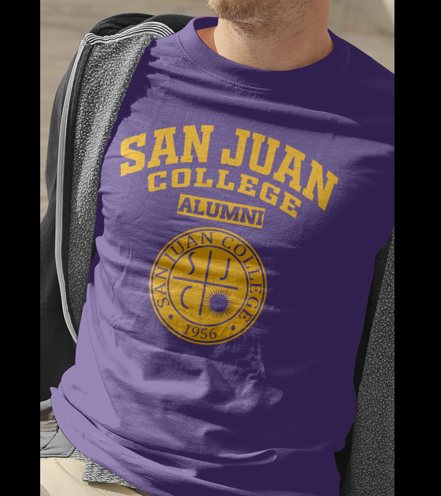 San Juan College Alumni 1956 SJC Emblem Purple Gold T-Shirt