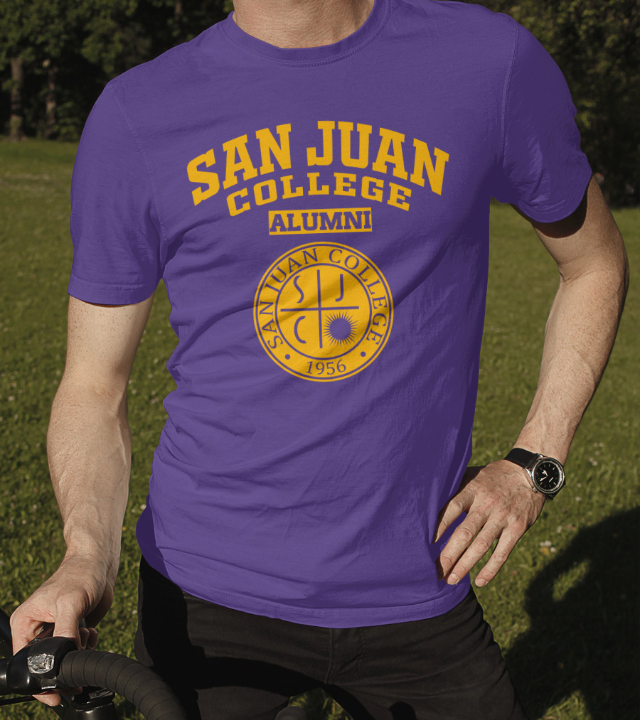 San Juan College Alumni 1956 SJC Emblem Purple Gold T-Shirt