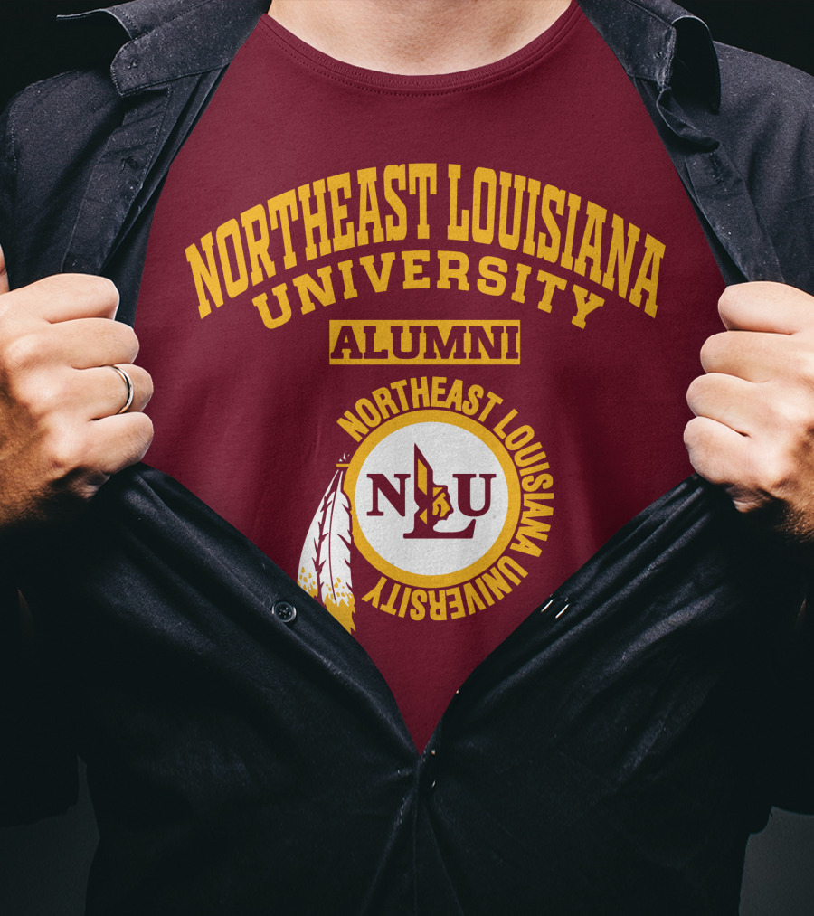 Northeast Louisiana University Alumni NLU Logo With Feathers T-Shirt