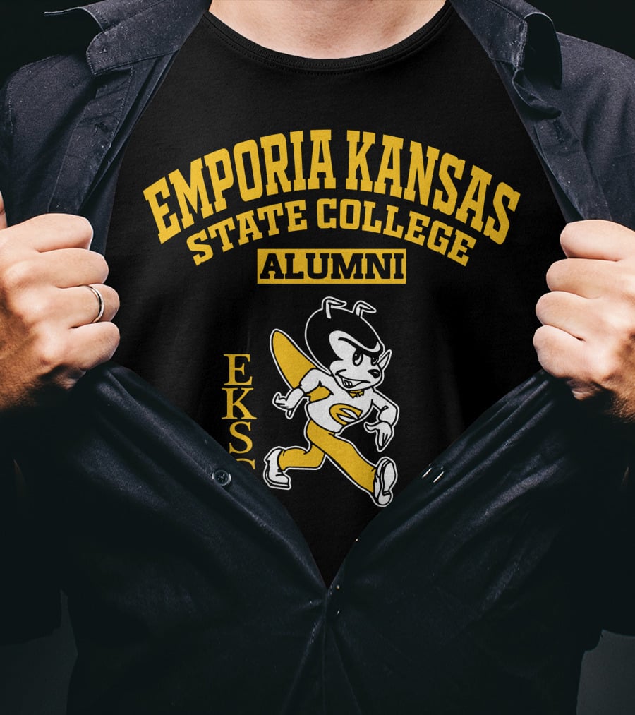 Emporia Kansas State College Alumni EKSC Logo Vintage Mascot T-Shirt