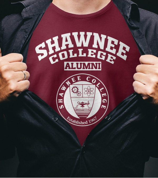 Shawnee College Alumni Established 1967 Circular Emblem With Science And Nature Symbols T-Shirt