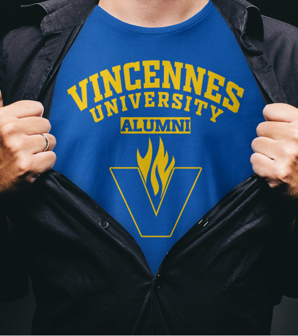 Vincennes University Alumni Flame Logo V T-Shirt