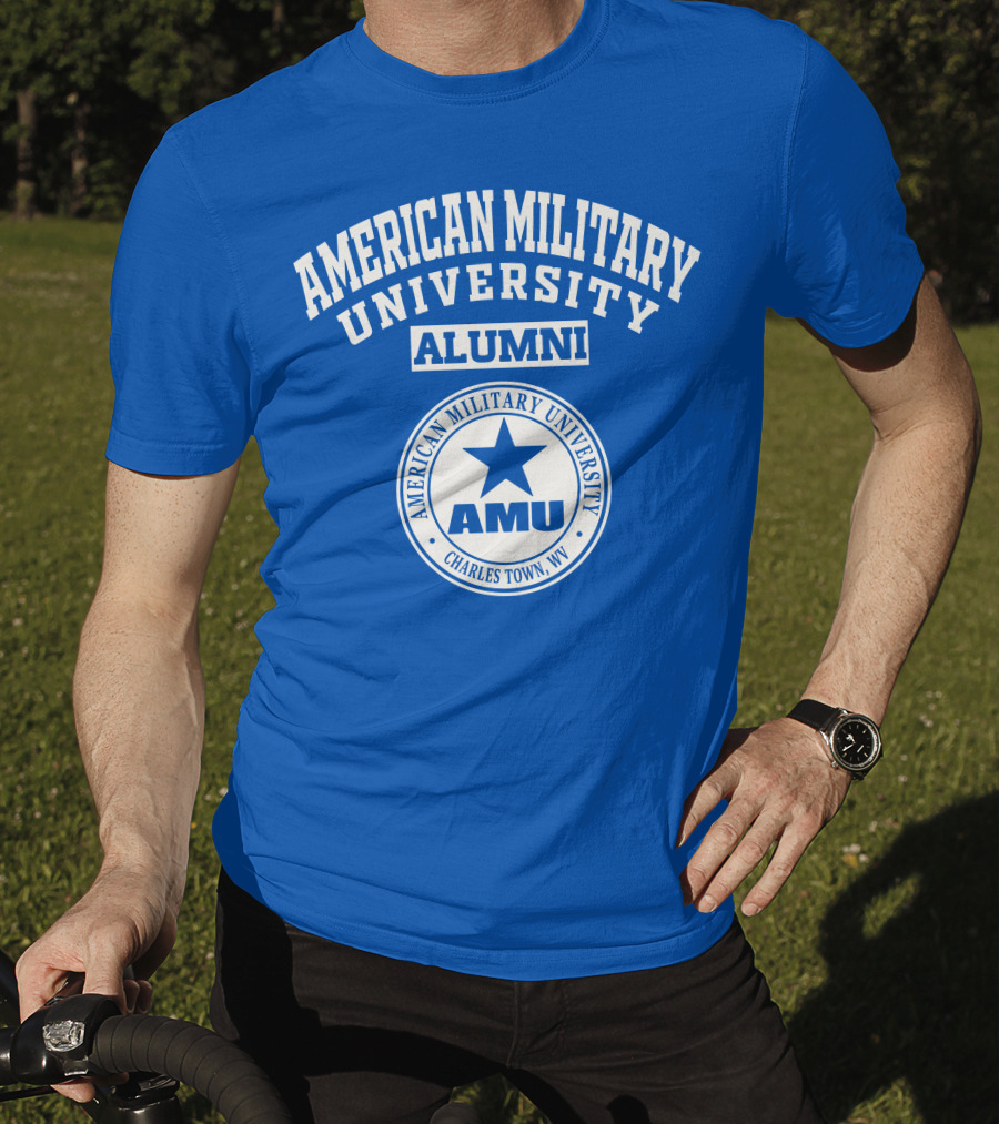 American Military University Alumni AMU Charles Town WV Star Badge T-Shirt
