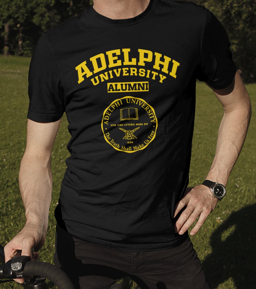 Adelphi University Alumni Seal Vita Sine Litteris Mors Est 1896 The Truth Shall Make Us Free T-Shirt