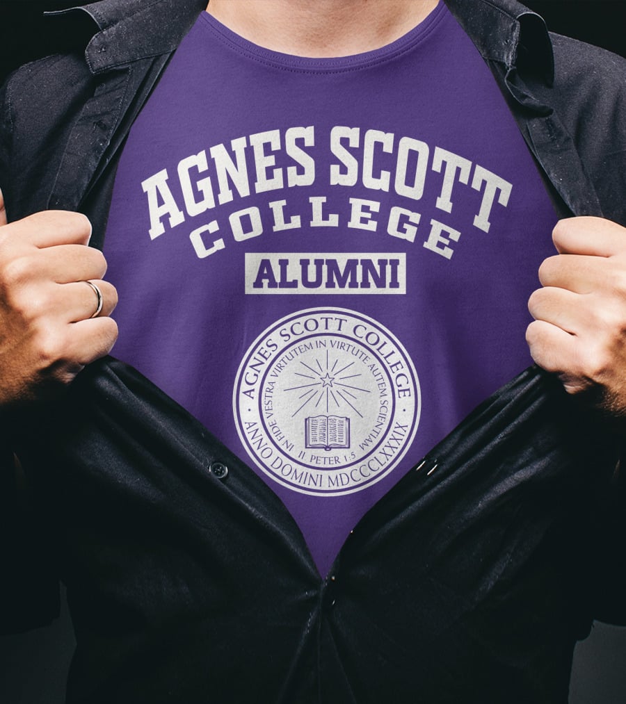 Agnes Scott College Alumni Emblem With Motto T-Shirt