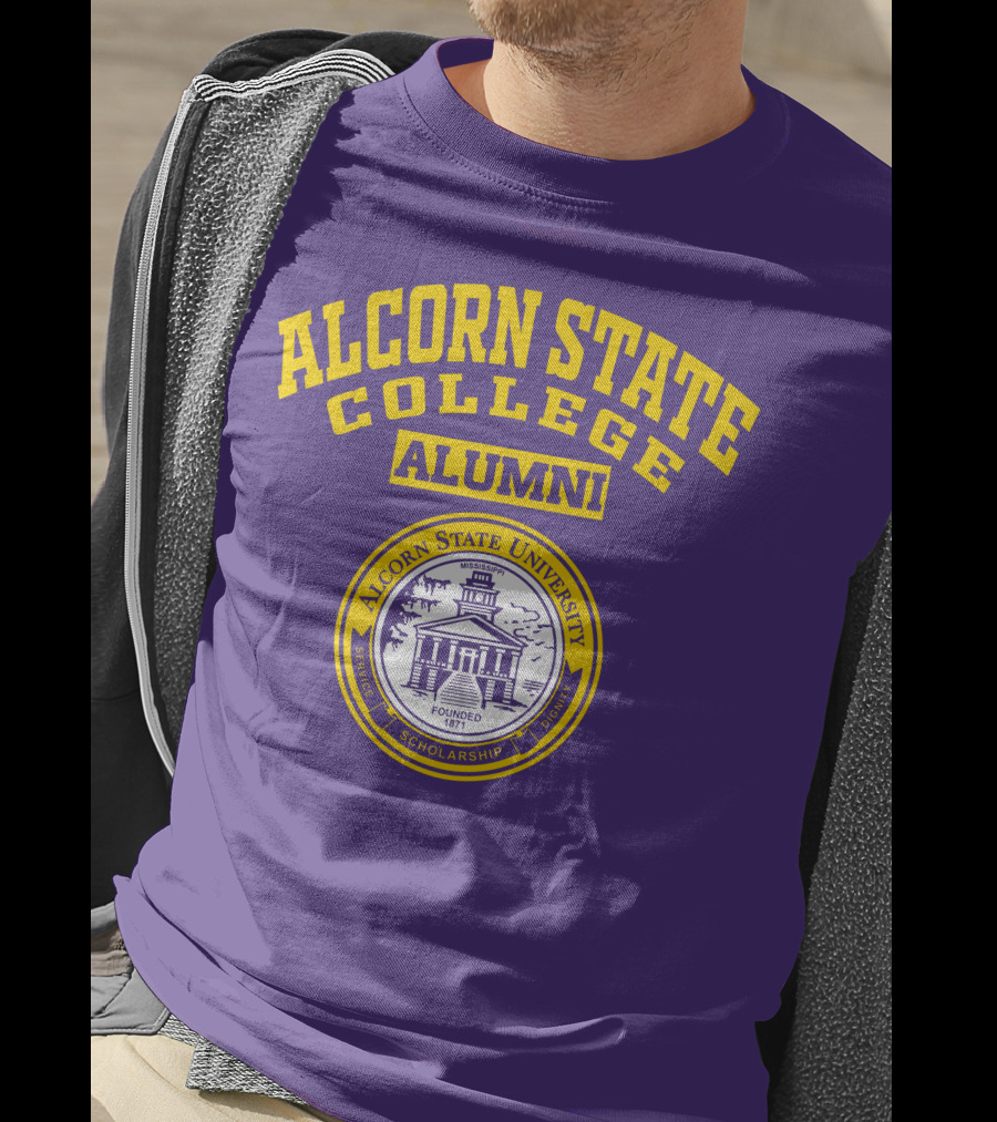 Alcorn State College Alumni Alcorn State University Badge Established 1871 Service Scholarship Dignity T-Shirt