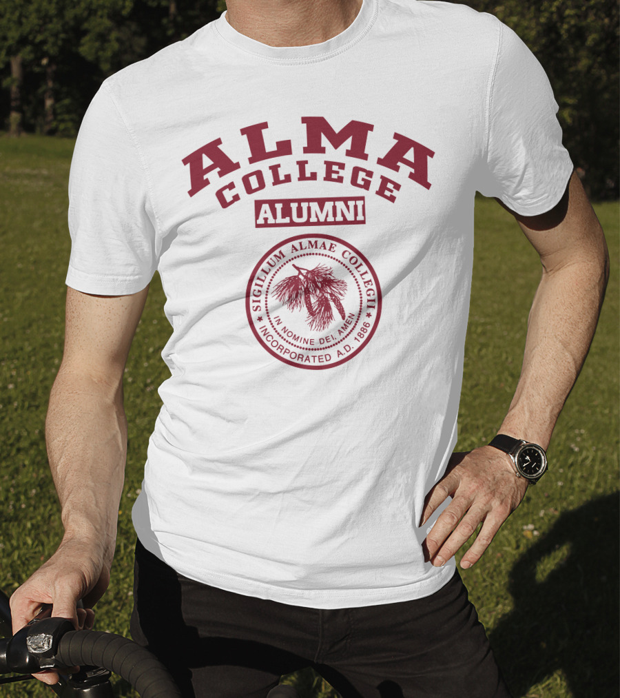 Alma College Alumni Seal Sigillum Almae Collegii Incorporated A.D. 1886 T-Shirt