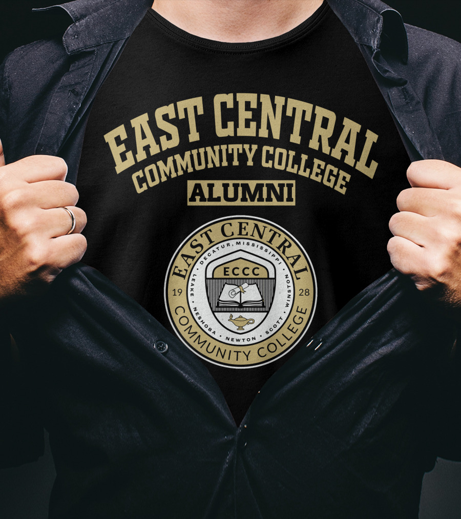 East Central Community College Alumni 1928 Seal ECCC Decatur Mississippi Newton Scott Winston Acknowledgment T-Shirt
