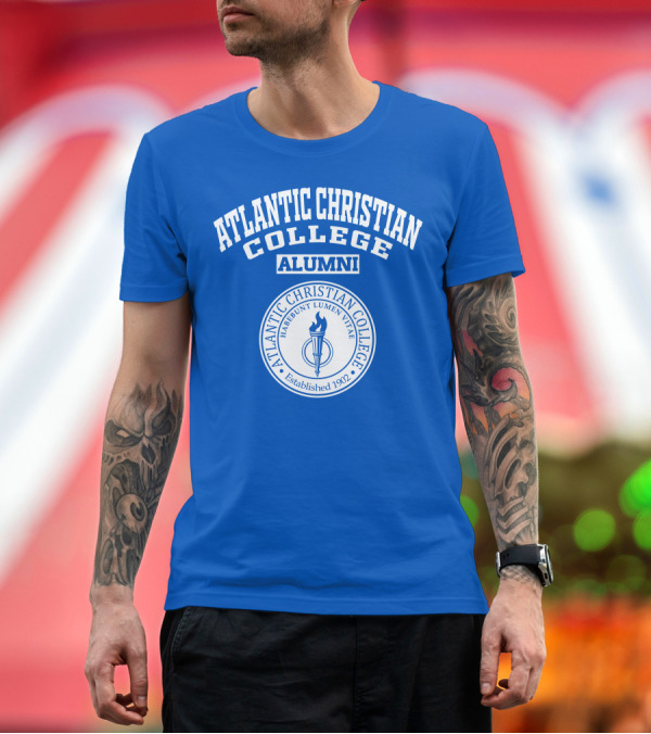Premium T-Shirt: Atlantic Christian College Alumni Emblem Established 1902 Habebunt Lumen Vitae T-Shirt Atlantic Christian College Alumni Emblem Established 1902 Habebunt Lumen Vitae T-Shirt